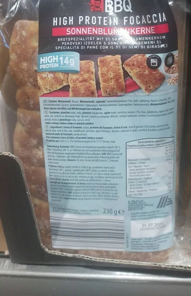High protein focaccia