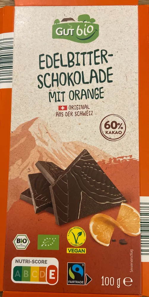 Edelbitterschokolade mit Orange