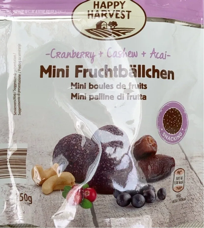 Mini boule de fruits cranberry cashew acai