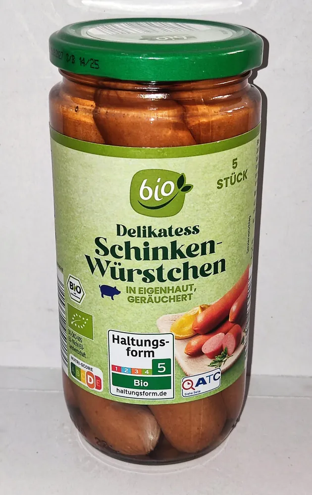 Bio-Schinkenwürstchen geräuchert