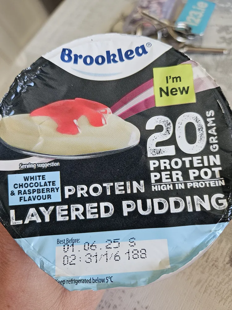 White Chocolate and Raspberry Layered protein pot