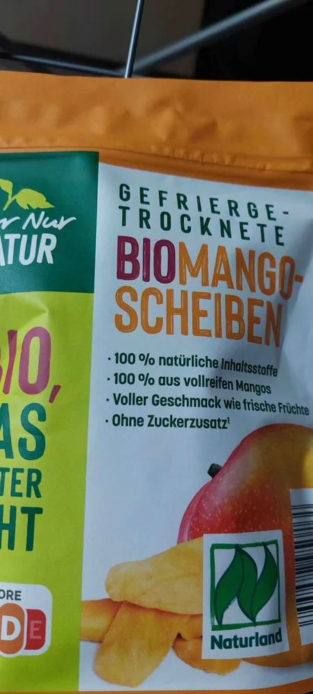 Gefriergetrocknete Bio Mango-Scheiben