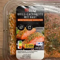Grill-Lachseite mit Haut