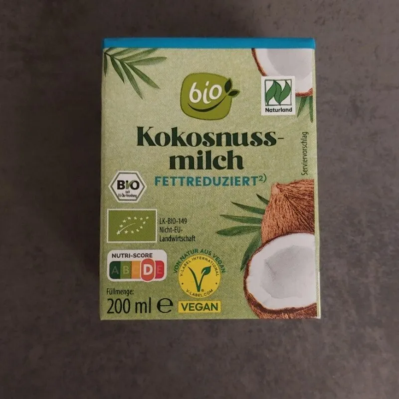 Kokosnussmilch fettreduziert Bio