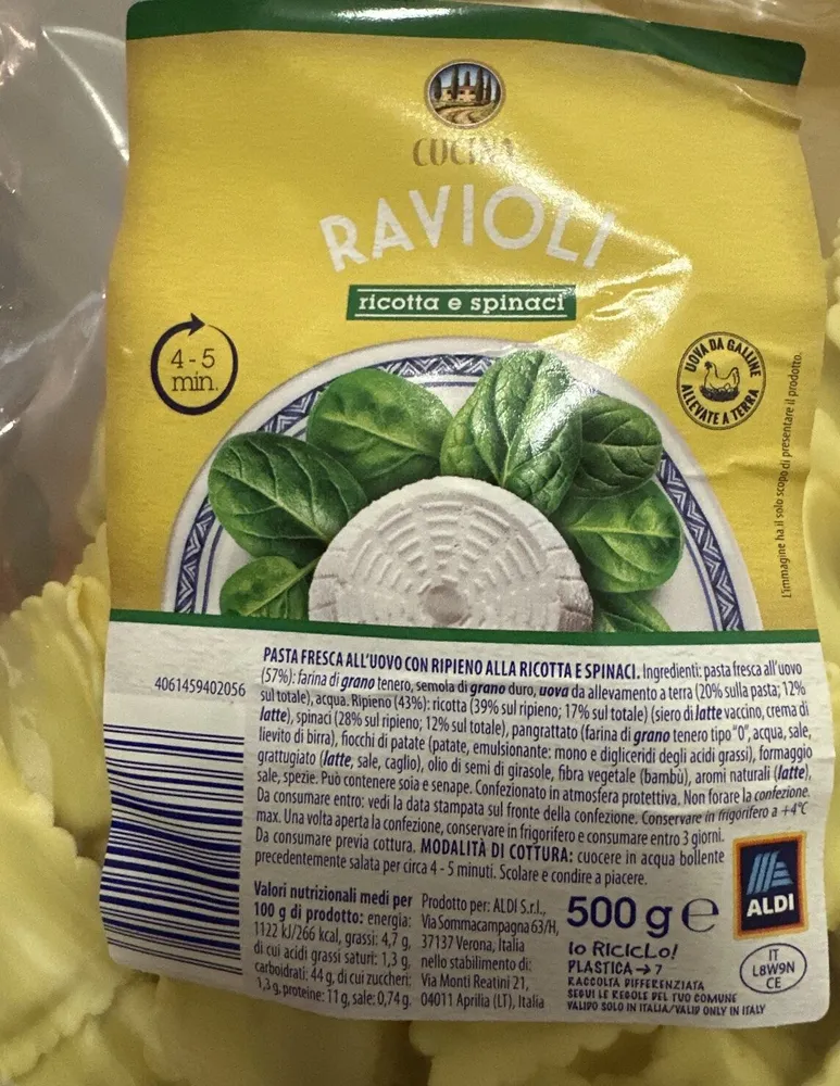 Ravioli ricotta e spinaci