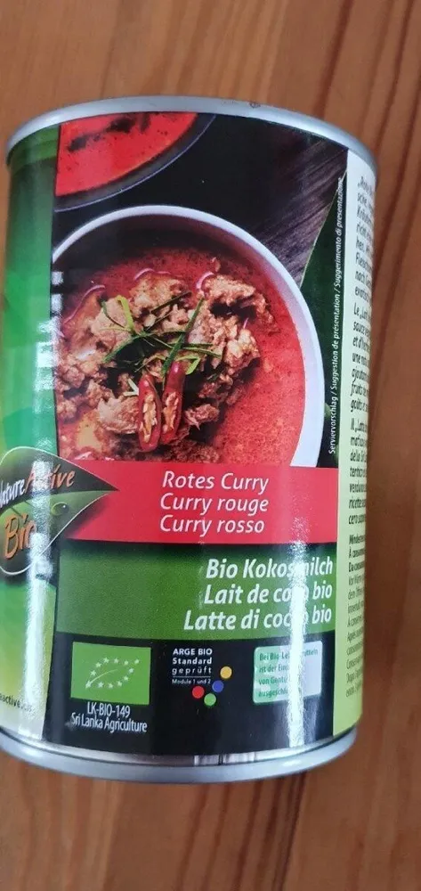 Lait de coco bio curry rouge