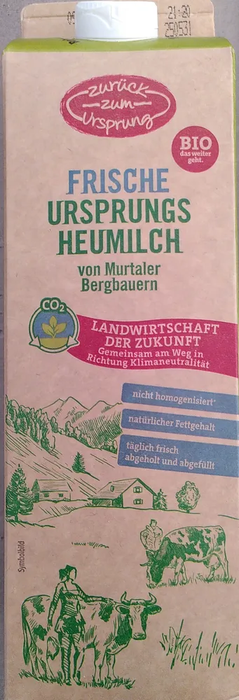 FRISCHE URSPRUNGS HEUMILCH von Murtaler Bergbauern