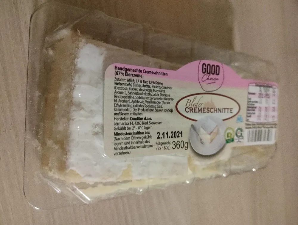 Bleder Cremeschnitte