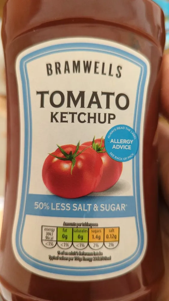 BRAMWELLS TOMATO KETCHUP ALWAYS READ THE LABEL ALL