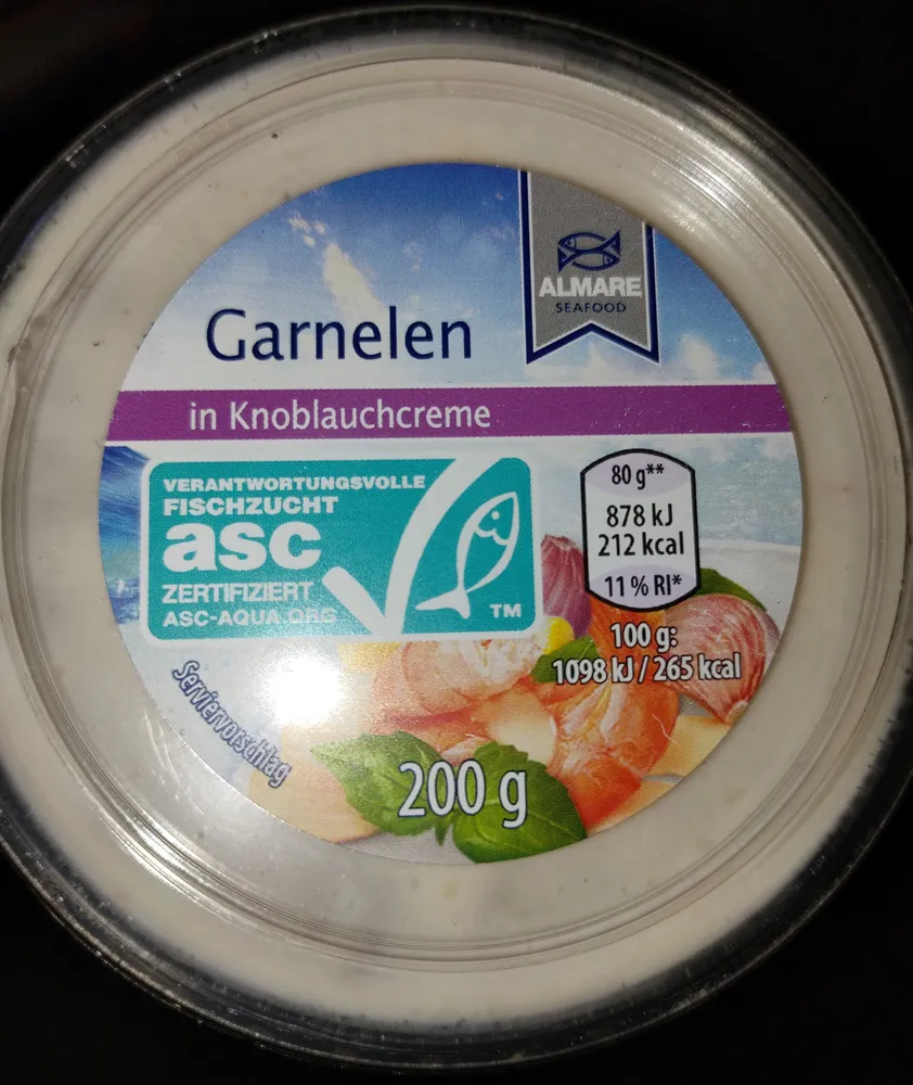 Garnelen in Knoblauchcreme