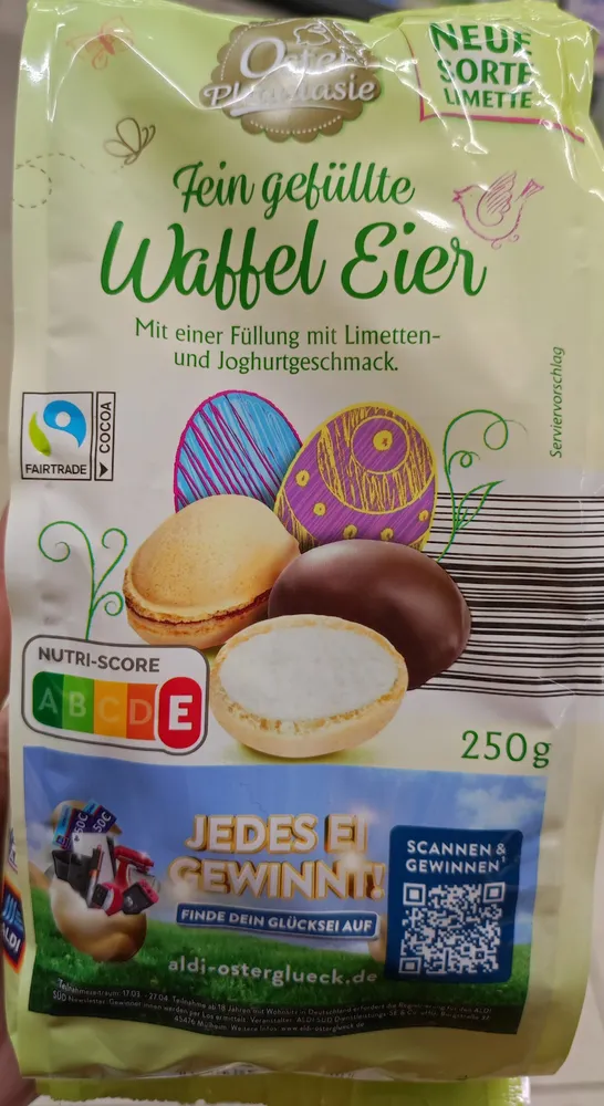 Fein Gefüllte Waffeleier Mit Einer Füllung Mit Limetten- Und Joghurtgeschmack