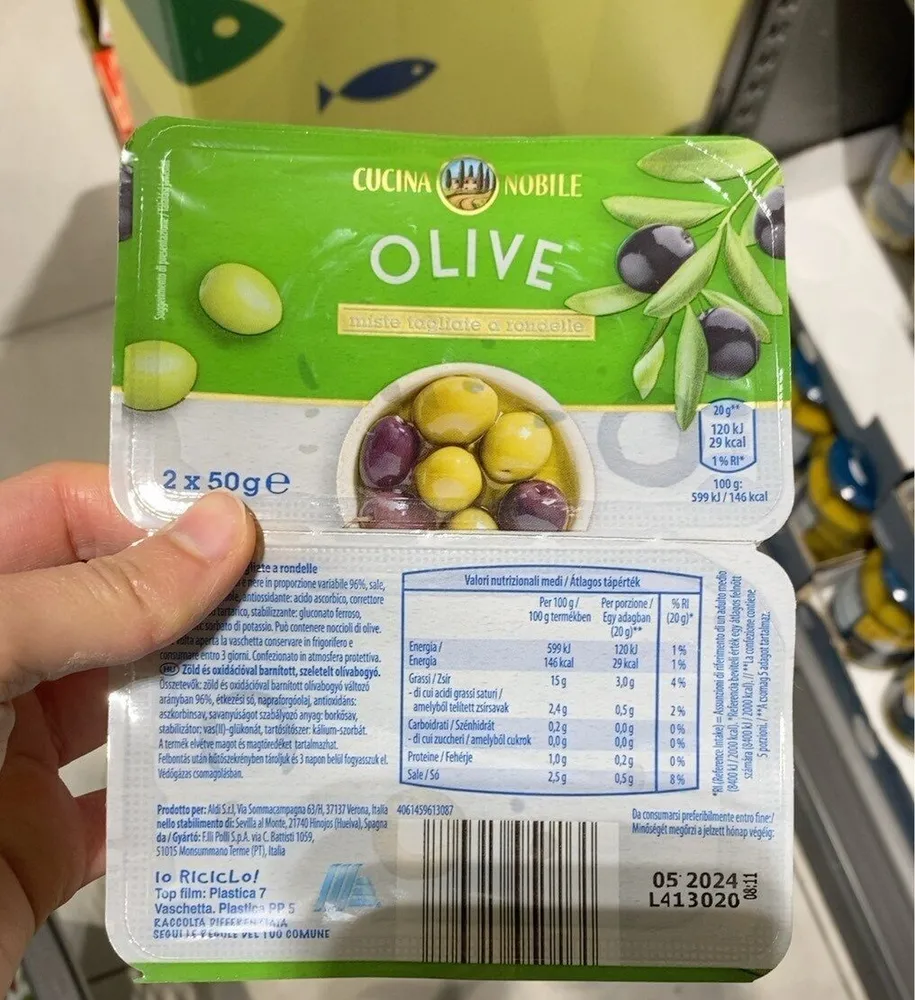 Olive miste tagliate a rondelle