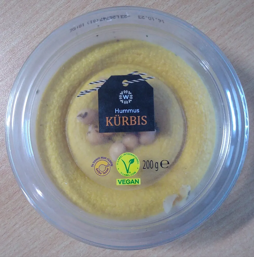 Hummus Kürbis Kürbis Kichererbsenpüree mit Kürbis und Sesam