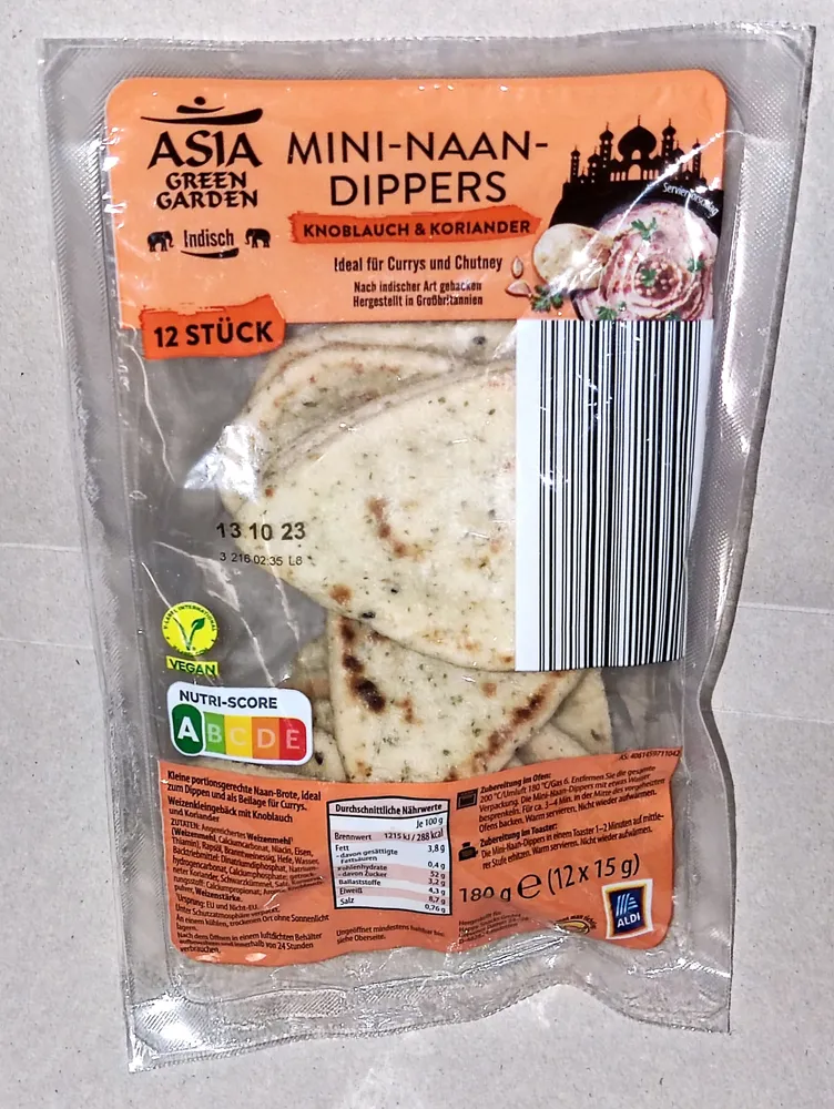 Mini-Naan-Dippers - Knoblauch & Koriander