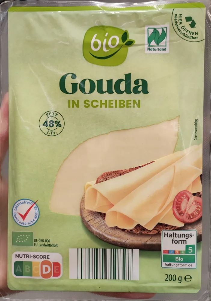 Bio-Gouda in Scheiben