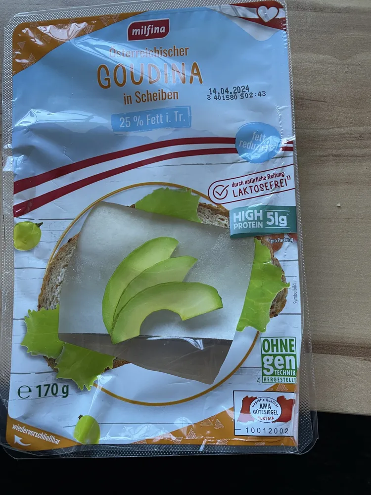 Österreichischer Goudina in Scheiben