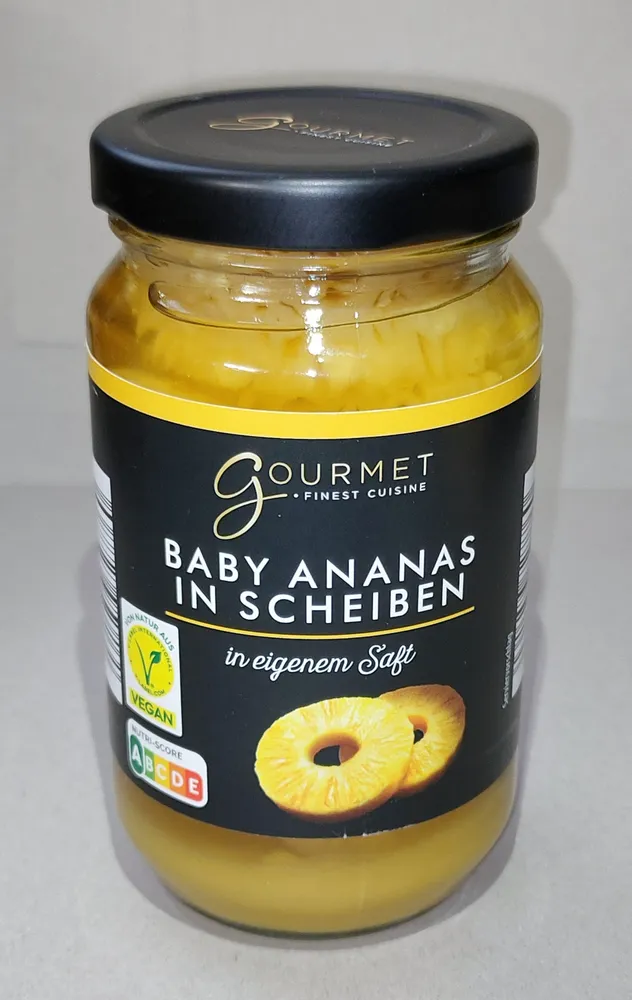 Baby-Ananas in Scheiben - In eigenem Saft