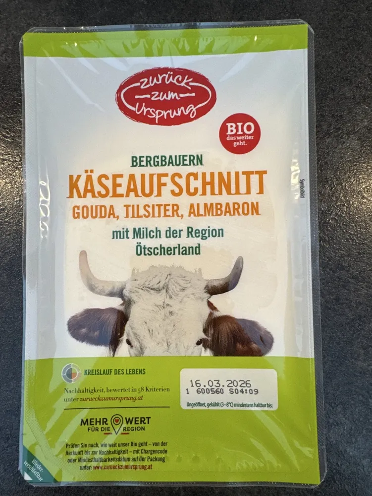Köseaufschnitt gouda, tilsiter, almbaron