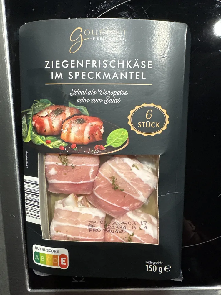 Ziegenfrischkäse im Specknantel