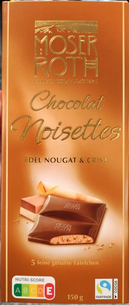 Chocolat noisettes Edel Nougat& Crisp