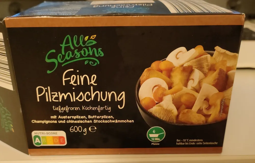 TK-Eigen ALDI ALL SEASONS Tk- PILZE Feine Pilzmischung 600g 3.99€ 1kg 6.65€