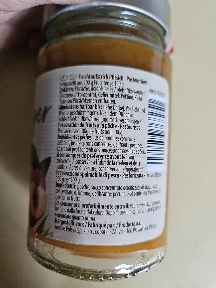 Cremiger Fruchtaufstrich Pfirsisch