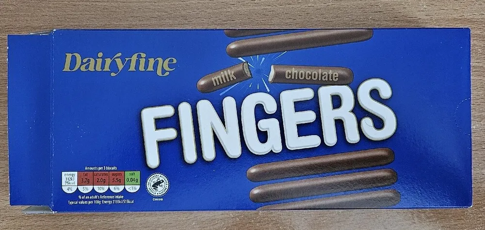 Biscuits covered with milk chocolate