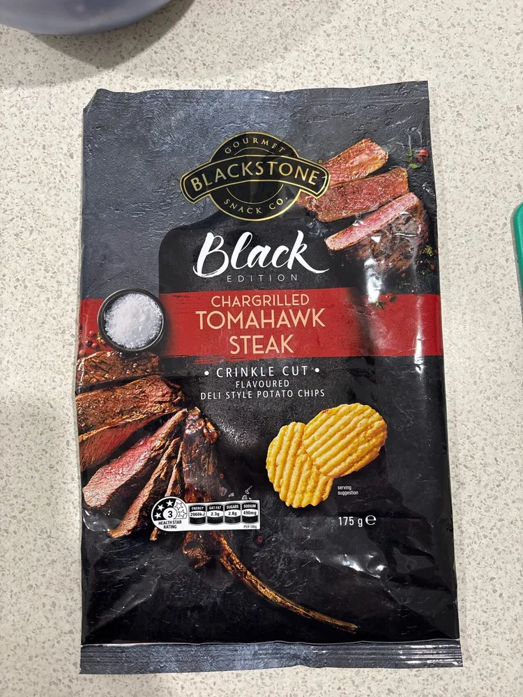 Black Edition Chargrilled Tomahawk Steak Crinkle Cut Potato Chips