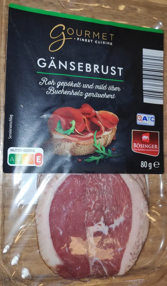 Gänsebrust, gepökelt & geräuchert