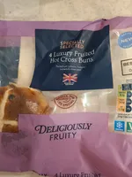 4 Luxury Fruited Hot Cross Bun