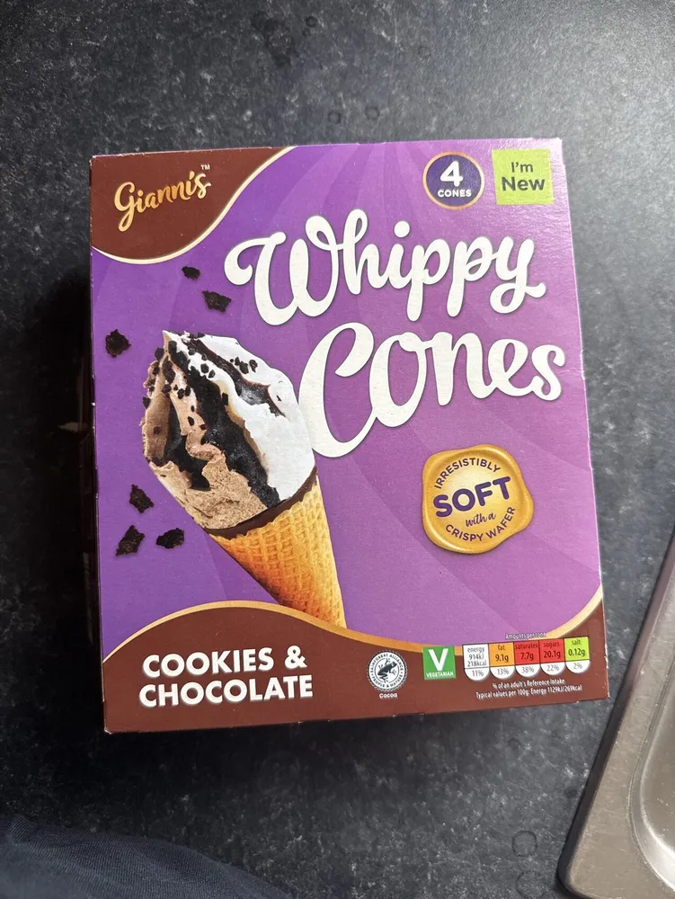 Whippet Cones Cookies & Cream