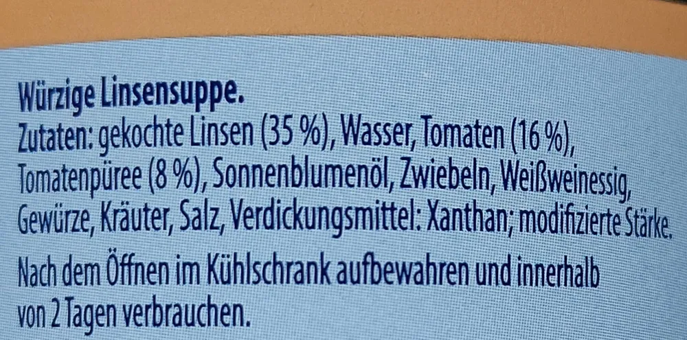 Griechische Suppe - Linse-Tomate