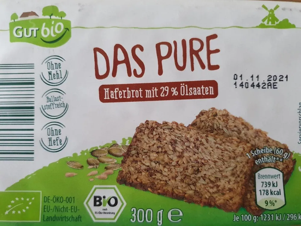 Das Pure - Bio-Haferbrot mit 29% Ölsaaten