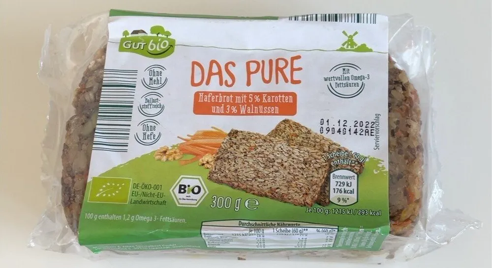 Das Pure - Bio-Haferbrot „Karotten &Walnüsse“