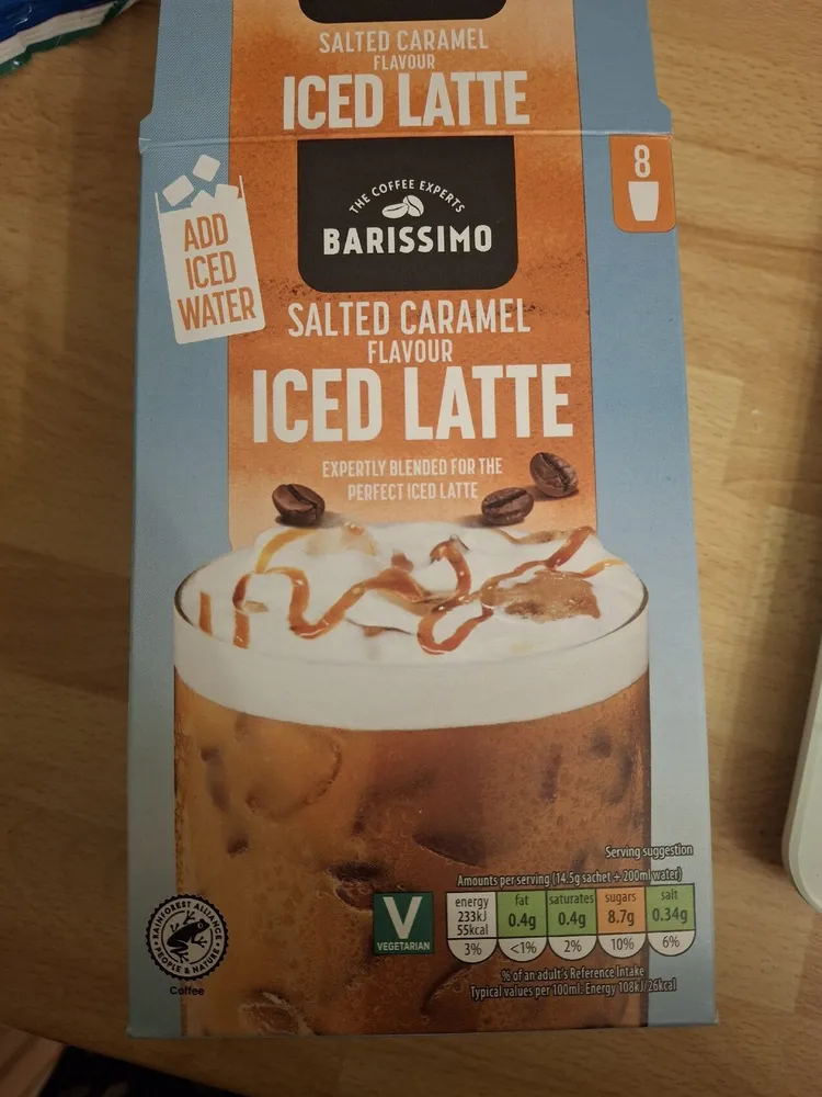 Salted Caramel Flavour Iced Latte