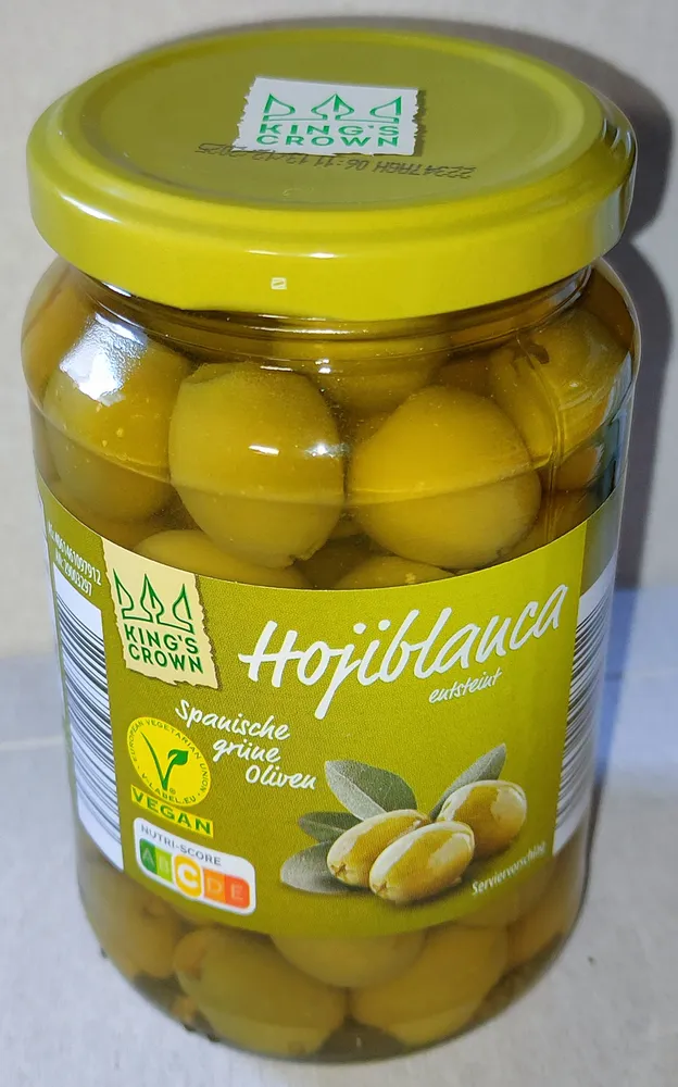 Hojiblanca-Oliven grün