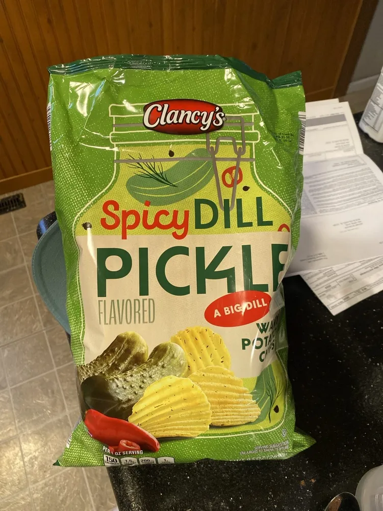 Spicy Dill Pickle Flavored Wavy Potato Chips