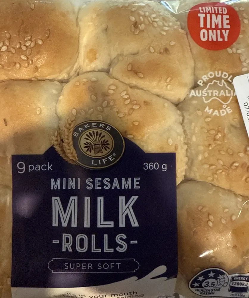 Mini Sesame Milk Rolls