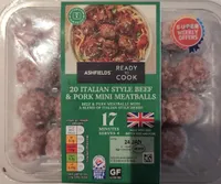 20 Italian Style Beef & Pork Mini Meatballs