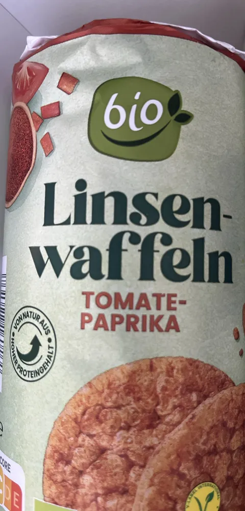 Linsenwaffeln Tomate-Paprike