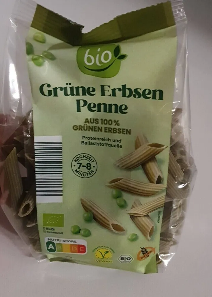 Grüne erbsen penne