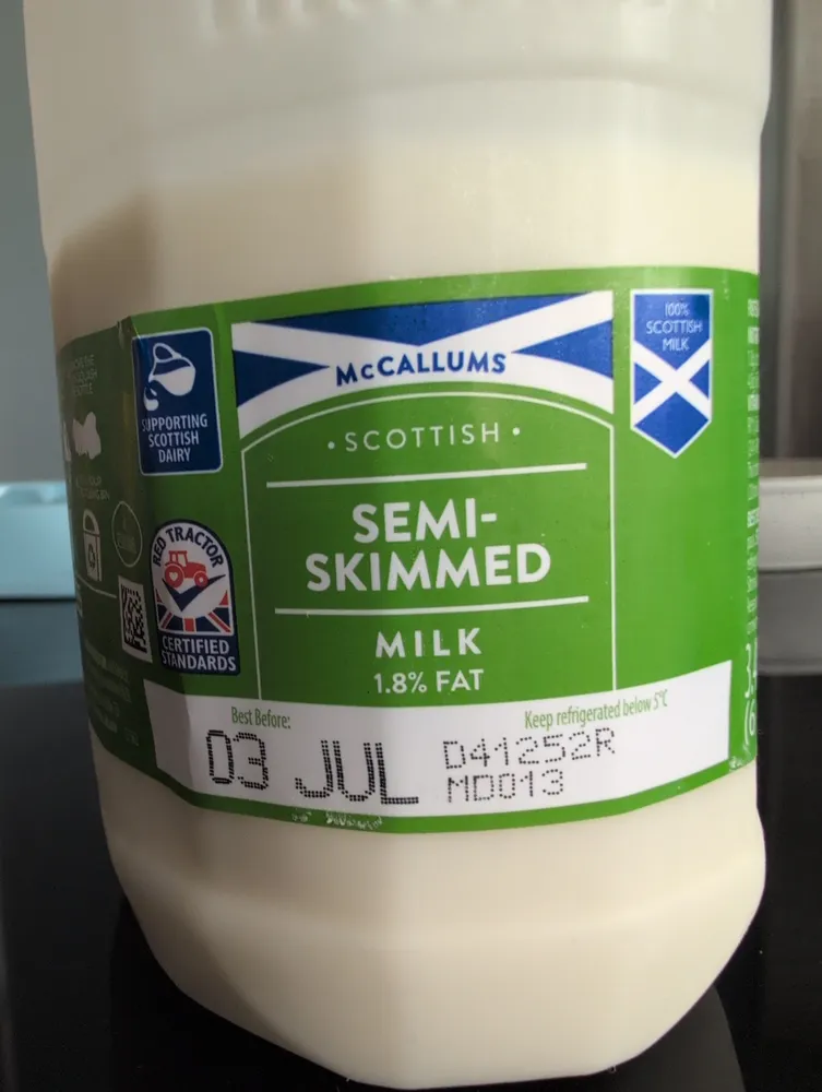 Semi skimmed milk