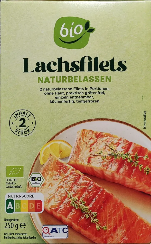 Bio-Lachsfilets naturbelassen