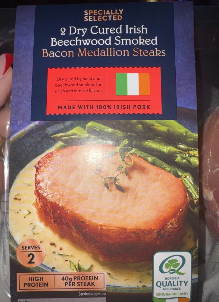 Dry Cured Irish Beechwood Smoked Bacon Medallion Steaks