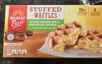 STUFFED WAFFLES Chicken Sausage, Egg, & Reduced Fat Cheddar in a Maple Brioche Waffle