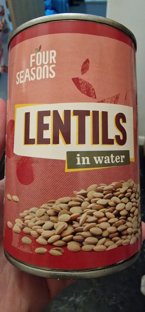 Lentils in water
