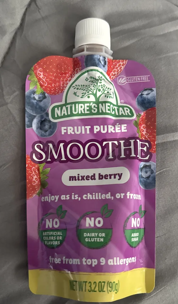 Mixed Berry Fruit Puree Smoothie