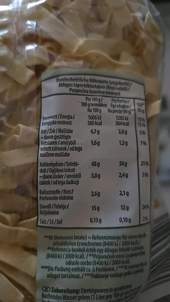 Gewalzte Bandnudeln