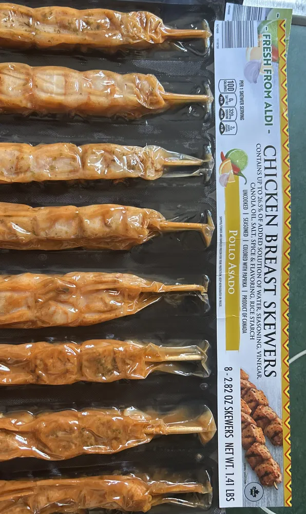 Chicken breast skewers