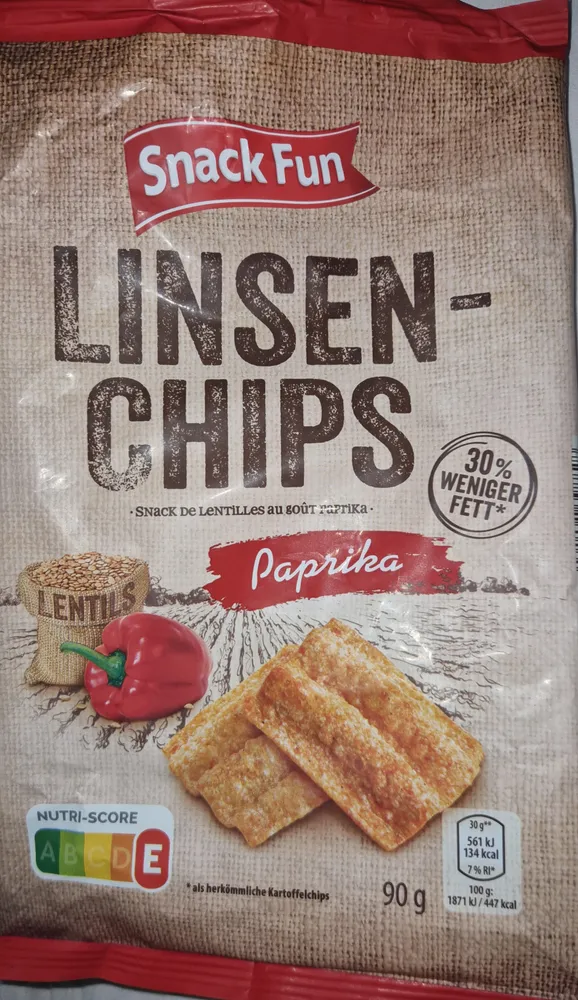 Linsenchips Paprika